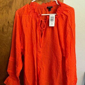 Torrid lightweight vibrant gauze peasant blouse - new with tags!